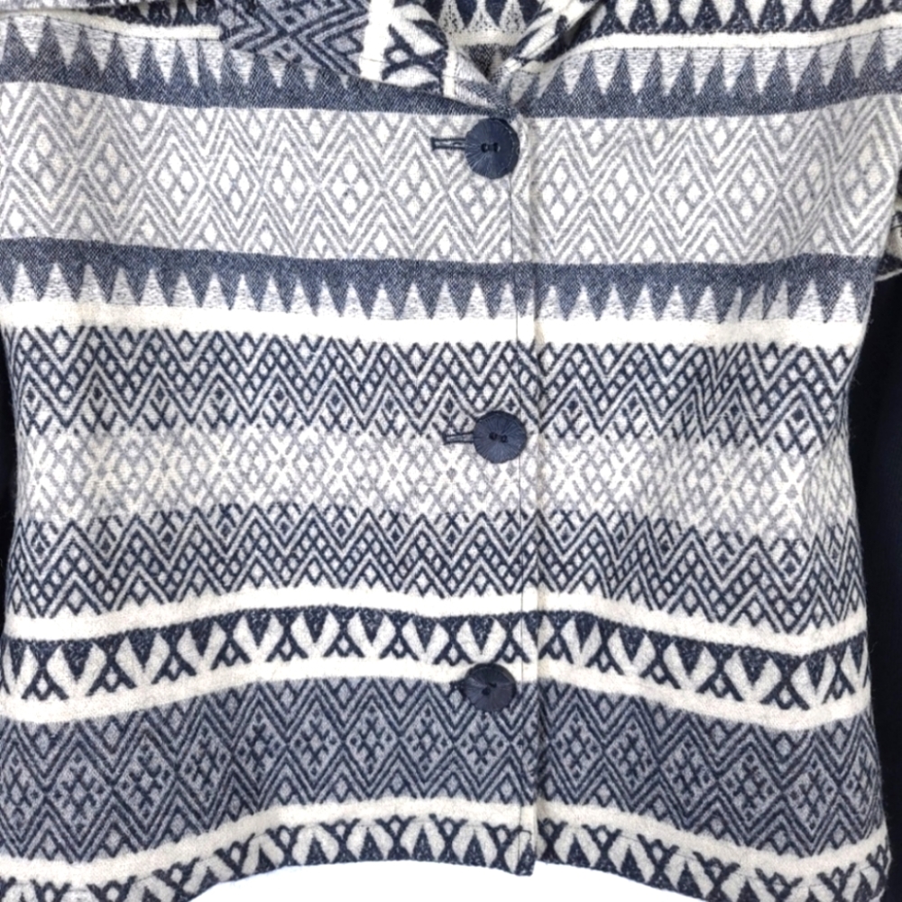 Icelandic Design Women’s Nordic Fair Isle Wool Jacket – Black & White – NWT – M - Picture 11 of 15